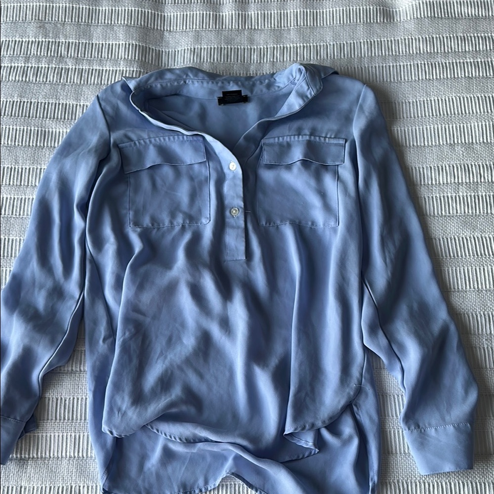 Light Blue Button-Up Blouse